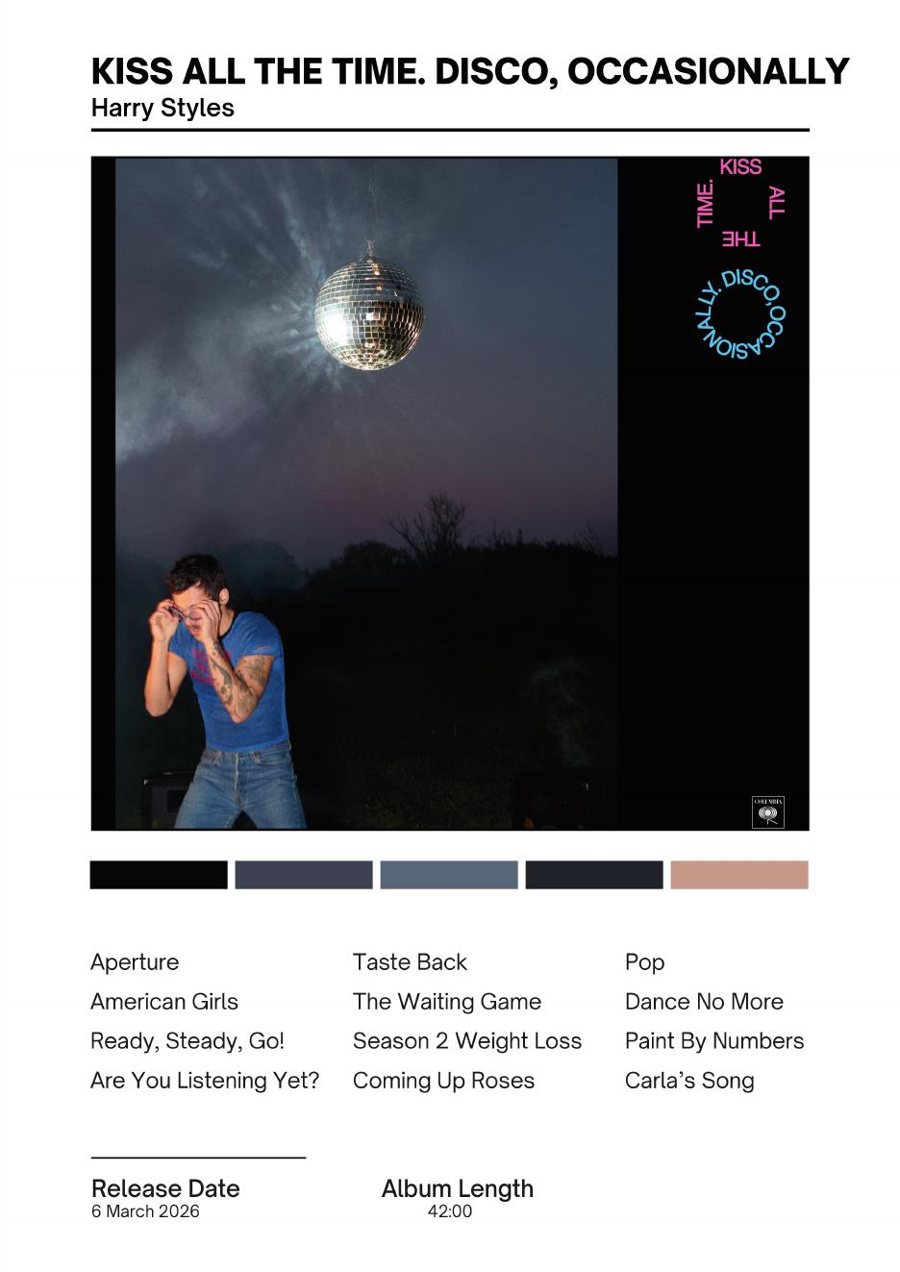 Harry Styles Kiss All The Time. Disco, Occasionally. print